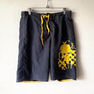 Joe Boxer y2k 2000s Vintage Skull Swim Trunks Men's Small